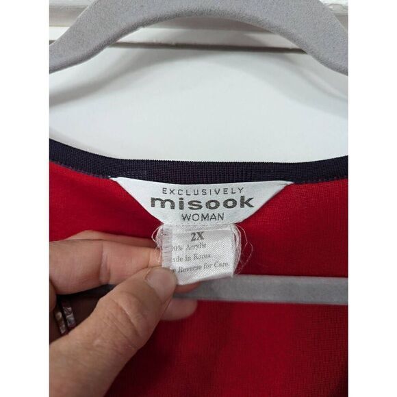 Exclusively Misook Cardigan‎ women's size 2X red blue patriotic plus size - Picture 3 of 10